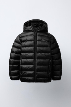 ZARA УЛЬТРАЛЕГКАЯ КУРТКА С НАДПИСЬЮ, ЧЕРНЫЙ