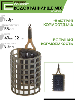 Набор пластиковых фидерных кормушек FC M6 ВОДОХРАНИЛИЩЕ 6шт. (коробочная версия)