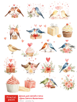 Трансфер переводной - декаль для свечей и гипса день святого Валентина 007