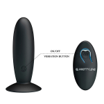 Черный анальный вибростимулятор 11см с пультом ДУ Pretty Love Remote Control Vibrating Plug BI-040045W