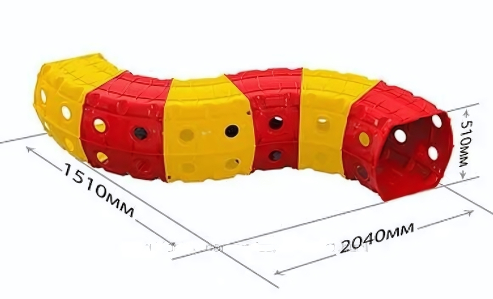 Туннель 6 секций желто-красный