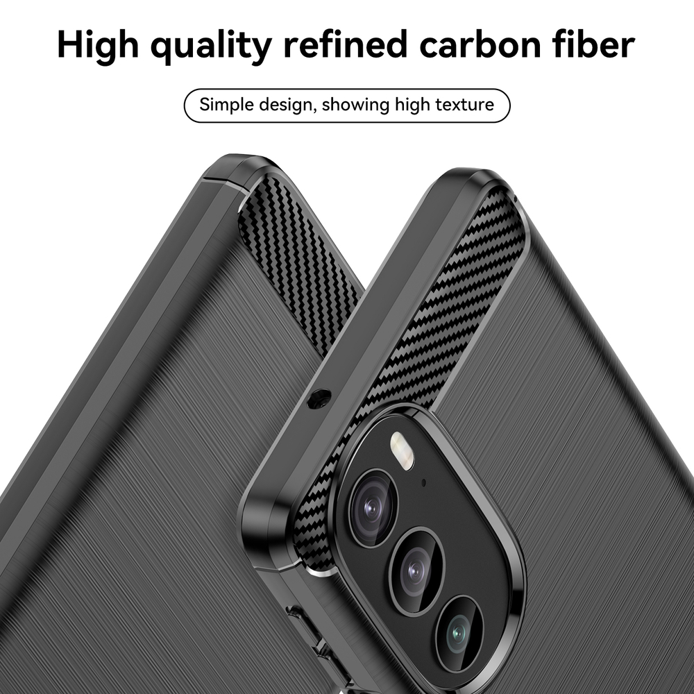 Чехол в стиле карбон на смартфон Motorola Edge 30 Pro, мягкий отклик кнопок, серия Carbon от Caseport