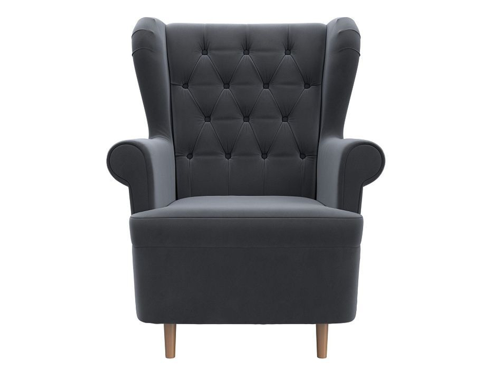 Кресло Торин Люкс, Серый, Велюр, 108497