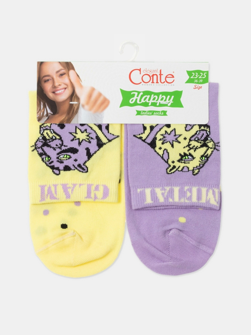 CONTE HAPPY Хлопковые носки с рисунками "glam metal"