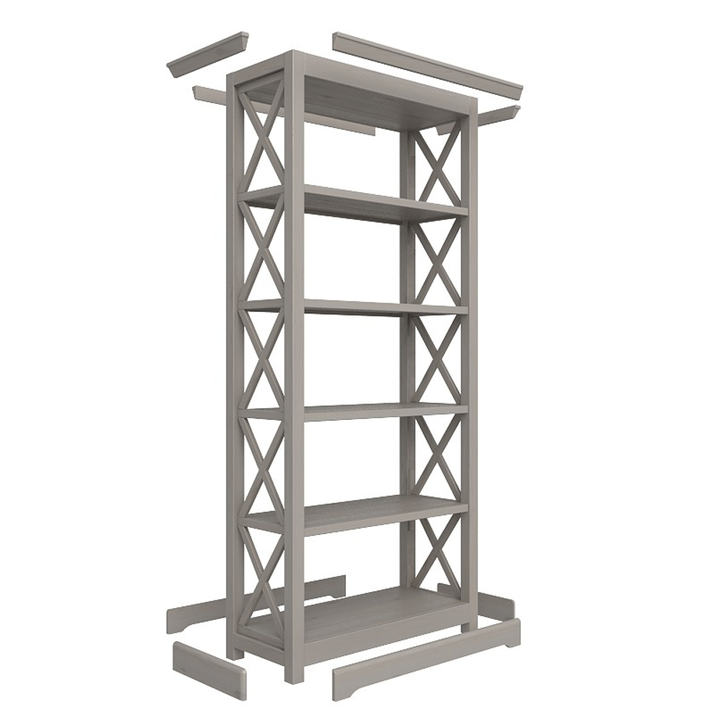 Стеллаж «Форест» сквозной белый воск/антрацит