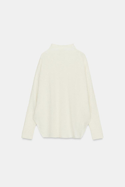 ZARA ВЯЗАНЫЙ СВИТЕР-НАКИДКА, ЭКРЮ