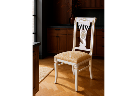 Стул деревянный Woodville Roy W/З молочный с патиной