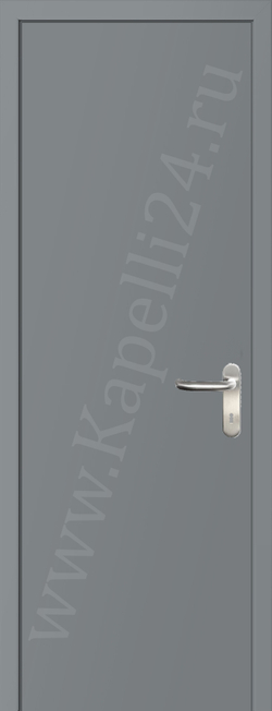 Дверь влагостойкая пластиковая KAPELLI multicolor ДГ RAL 7040 Серое окно + коробка