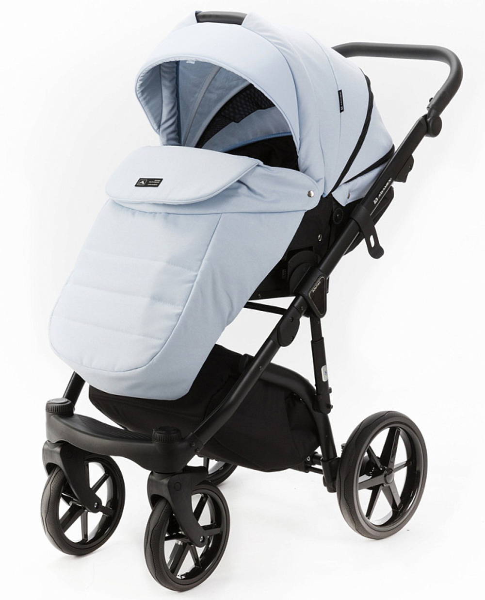 Детская коляска Adamex Nola 2 в 1 N-PS24 (ГОЛУБОЙ+ ГОЛУБАЯ КОЖА)