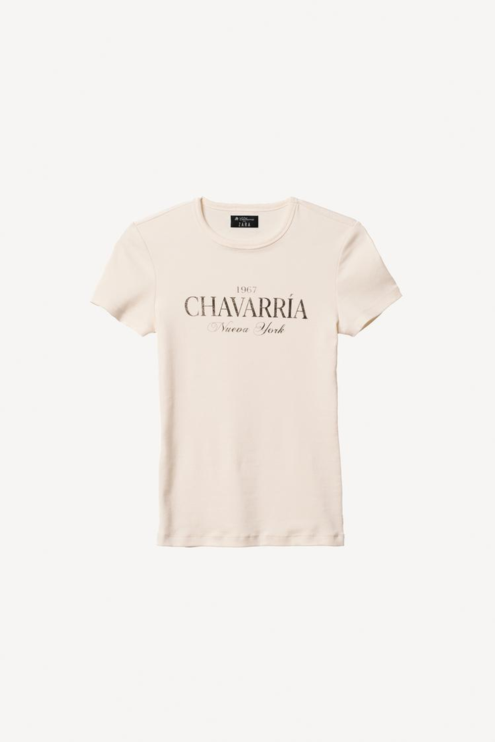 ZARA X WILLY CHAVARRIA ФУТБОЛКА С ПРИНТОМ, ЖЕЛТОВАТО-БЕЛЫЙ