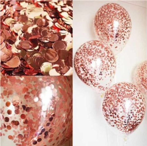 Шар с конфетти розовое золото