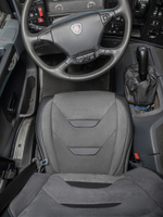 Чехлы Люкс Scania 5 серия Высокое и низкое сиденье (экокожа, черный, серая вставка)