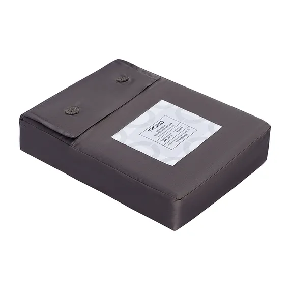 Комплект постельного белья из премиального сатина темно-серого цвета из коллекции essential, 200х220 см