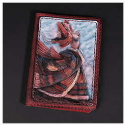 Кожаная обложка на паспорт «Шаманка» (фигура)