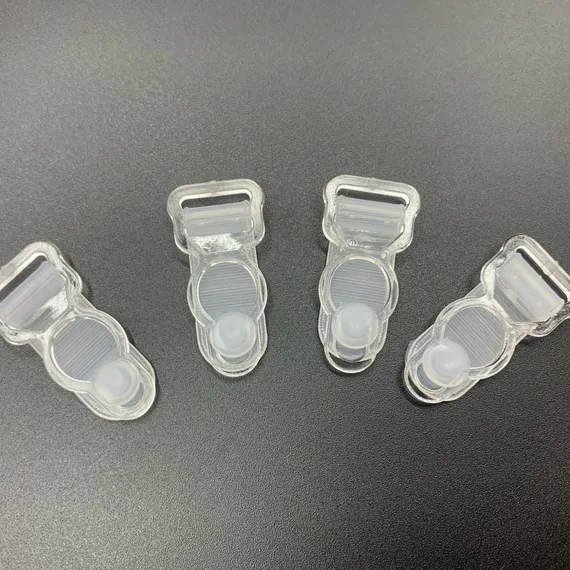 Застежки для чулок прозрачные 10 мм (4 шт) пластик, Греция