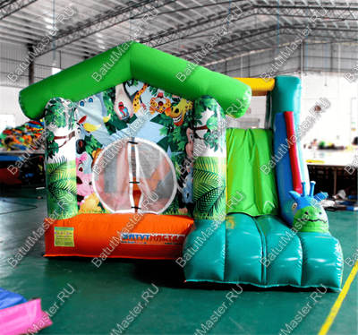 Небольшой надувной батут "Лесной домик"