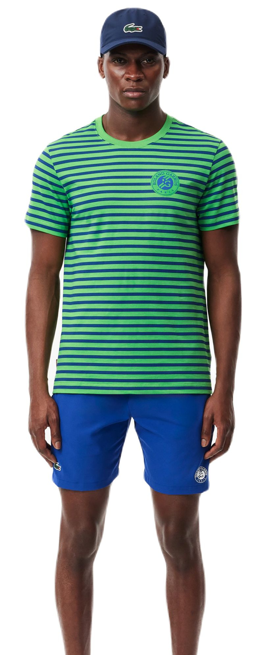 Теннисная футболка Lacoste Unisex Ultra-Dry Sport Roland Garros Edition - navy blue/green