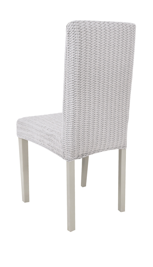 Чехол на стул без оборки Зигзаг, цвет Слоновая кость, Набор 6 шт.