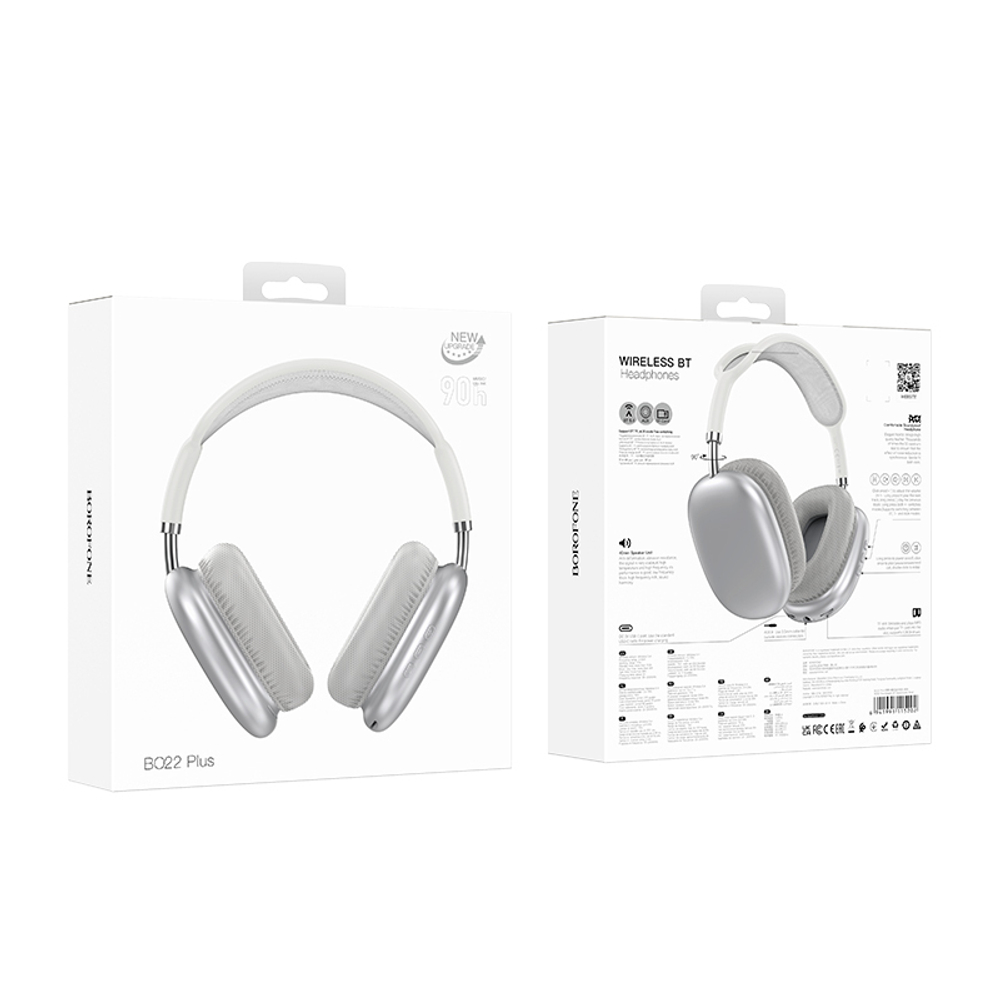 Полноразмерные Bluetooth наушники BOROFONE BO22 Plus (серебро)