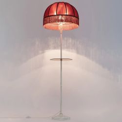 Citilux Базель CL407923T Торшер патина со столиком и красным абажуром