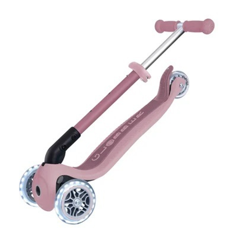 Самокат Globber Junior Foldable Lights Ecologic розовый