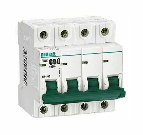 12108 Авт.выкл.4Р 25А х-ка C ВА-103 6кА DEKraft