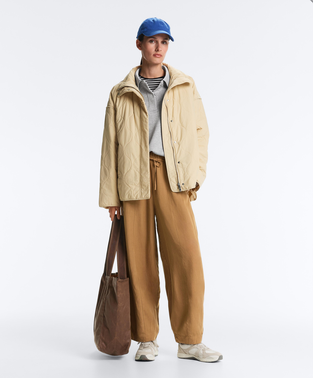 Oysho Утепленная водоотталкивающая куртка FELLEX® AEROGEL, бежевый