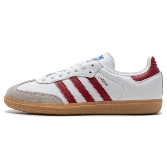 Кроссовки adidas originals SAMBA OG для скейтборда Низкие Белые и красные кроссовки