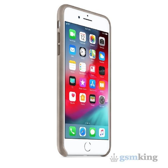 Apple Leather Case iPhone 8/7 Plus Taupe (Платиново-серый)