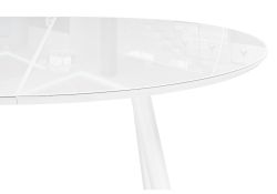 Стеклянный стол Абилин 100(140)х76 ультра белое стекло / белый / белый матовый