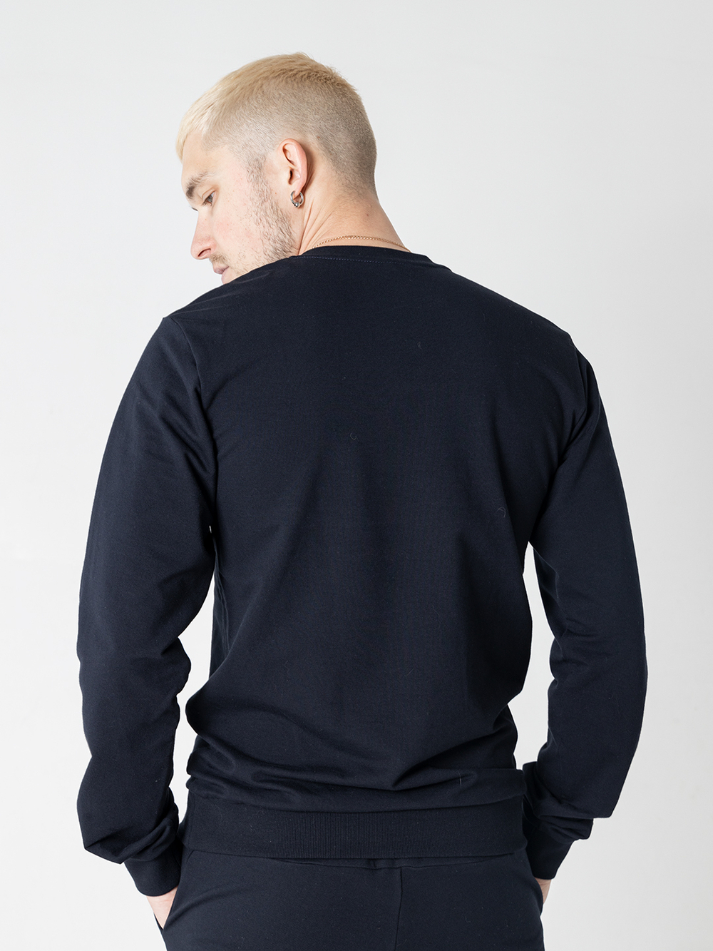 Свитшот мужской с вышивкой 44 Город Горький синий