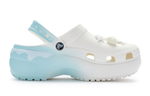 【Customized sneakers】 Crocs Classic clog 811 made by Wang Brand cake cake ice cream fun decorative buckle hole shoes women's white and blue