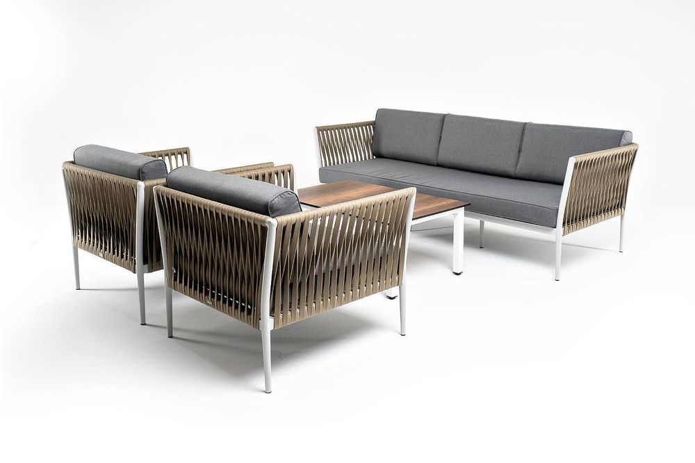 "Касабланка" лаунж-зона плетеная из роупа 5-местная, цвет серый