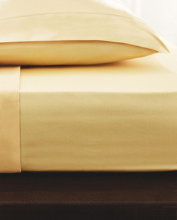 Zara Home - Атласная простыня с эластичной лентой, высота 30 см (вес 300 нитей), желтый, 90х200х30 см