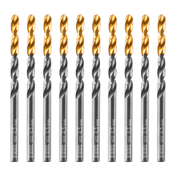 Сверло по металлу, 4,5 мм, HSS-Tin, Golden Tip, 10 шт. Denzel