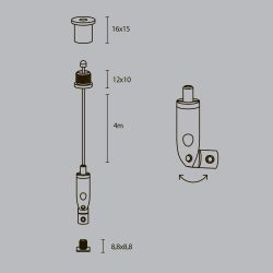 Комплект подвесов для радиусного профиля 2м. Maytoni ALM-3535R-P-2M
