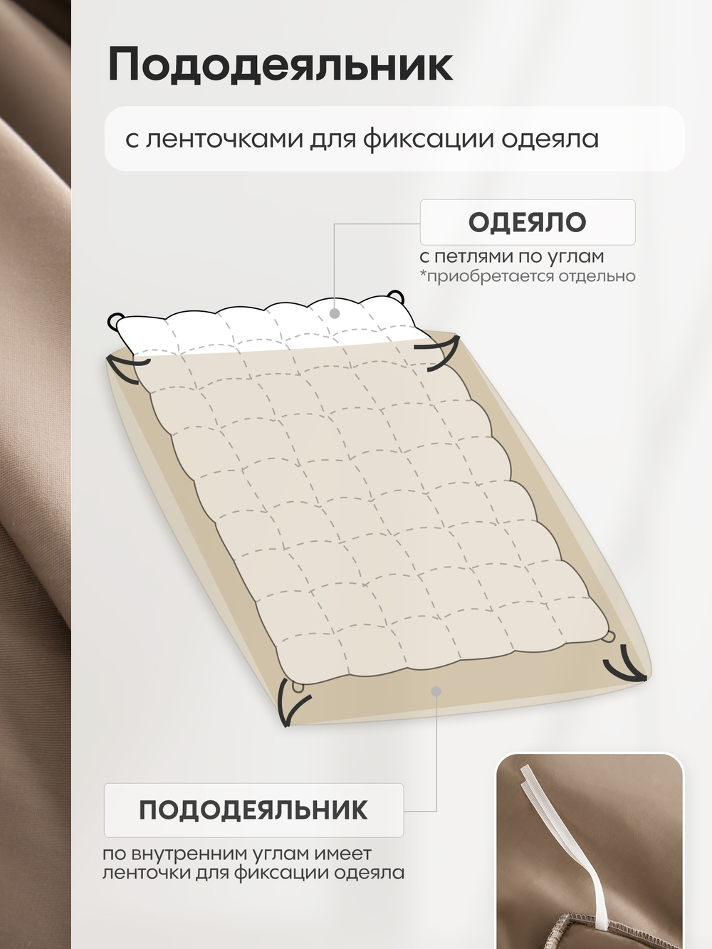 КПБ Однотонный Сатин Элитный OCE022, 2 спальный, 4 наволочки