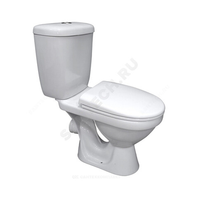 Унитаз-компакт горизонтальный выпуск нижний подвод с арматурой 2/реж слив кнопка с сиденьем полипропилен микролифт белый Баланс Комфорт Santeri 1.P217.9.S00.00B.F