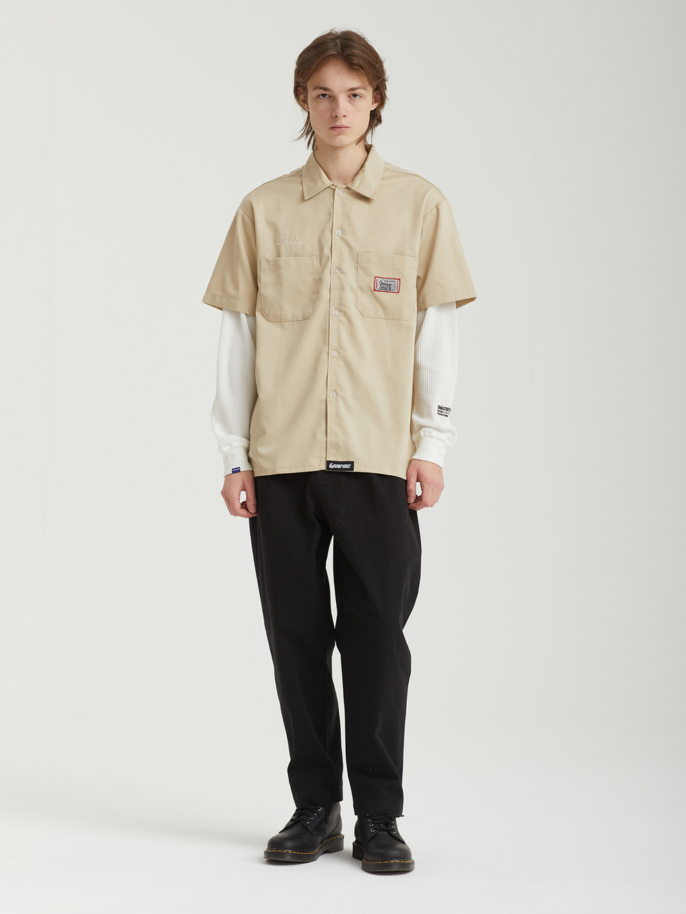 Мужская Рубашка Layered - Script