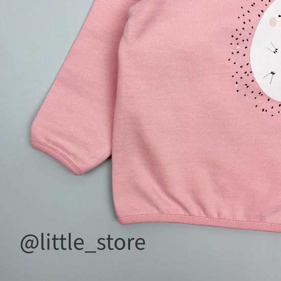 Джемпер из футера с начесом "Ежики" розовый жемчуг