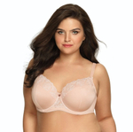 Бюстгальтер plus size с эффектной вышивкой на чашках (Размер: 100G) (Цвет: белый)