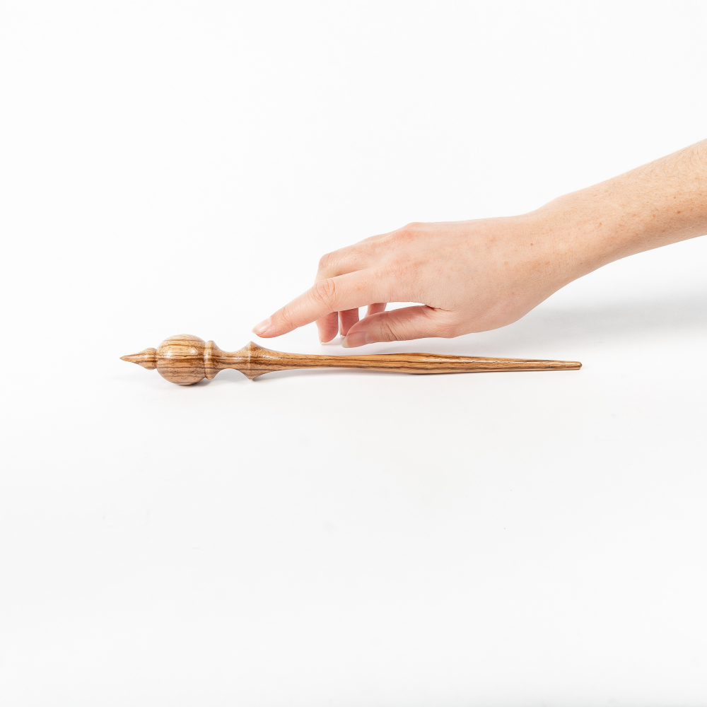 Опорное веретено для прядения из древесины дерева ЗЕБРАНО 290 мм. Art of Siberia. B72