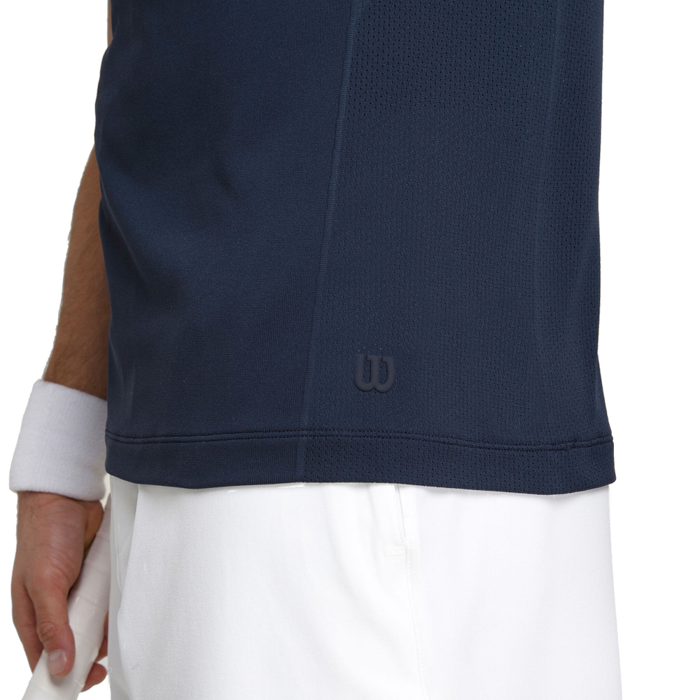 Мужское теннисное поло Wilson Players Seamless Crew 2.0 T-Shirt Men - Blue