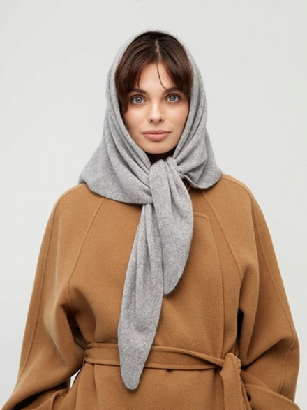 Оренбургский платок-косынка К820-03 серый