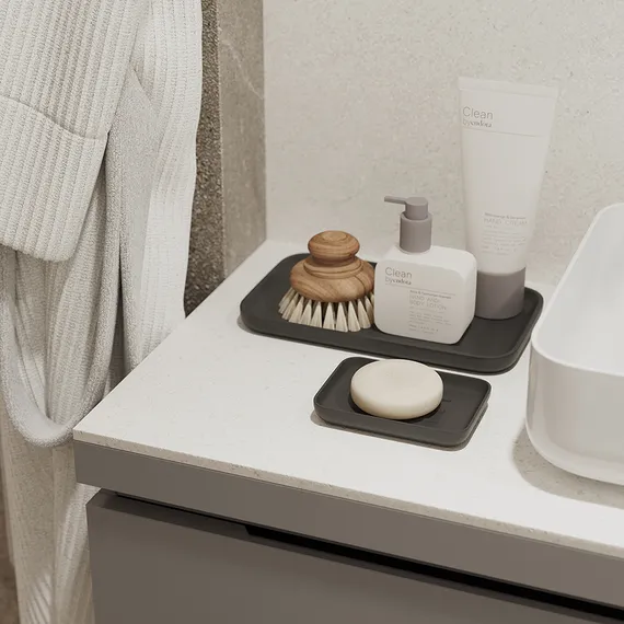 Подставка для ванных принадлежностей slim, черная, большая