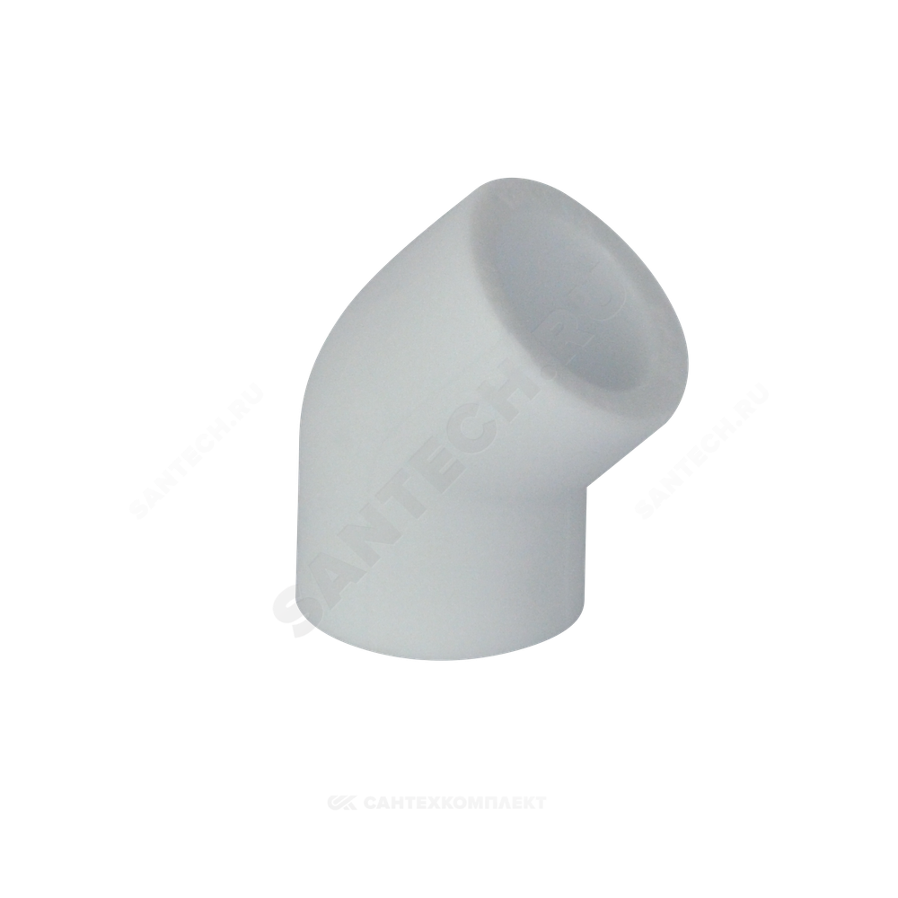 Угольник PP-R белый Дн 63х45гр внутренняя пайка VALFEX 10107063