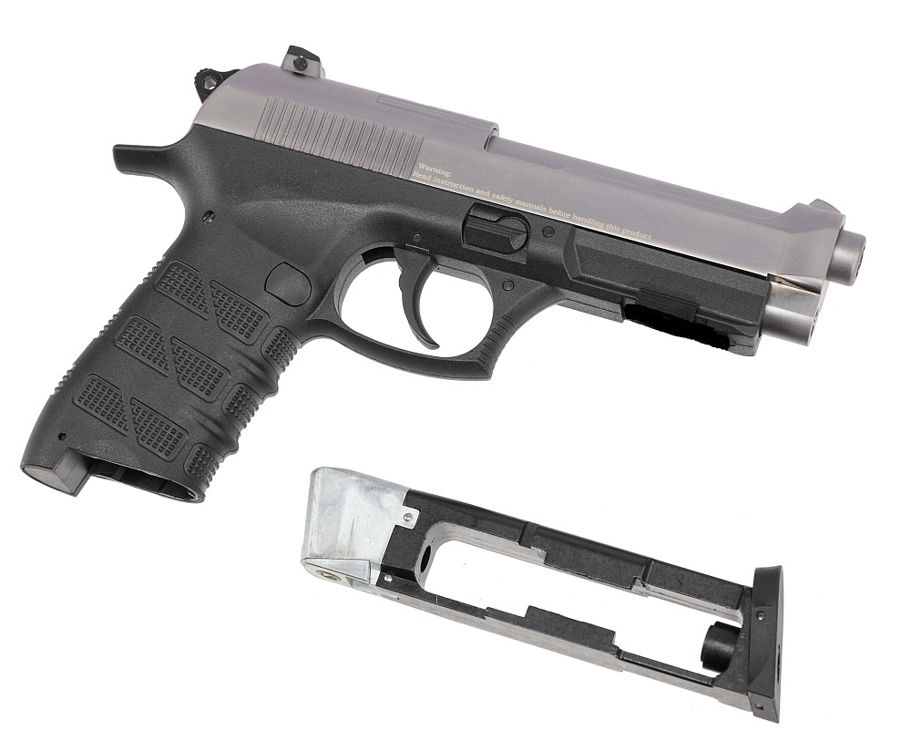 Пистолет пневматический EKOL ES P92 Blowback FUME (никель) 4,5 мм