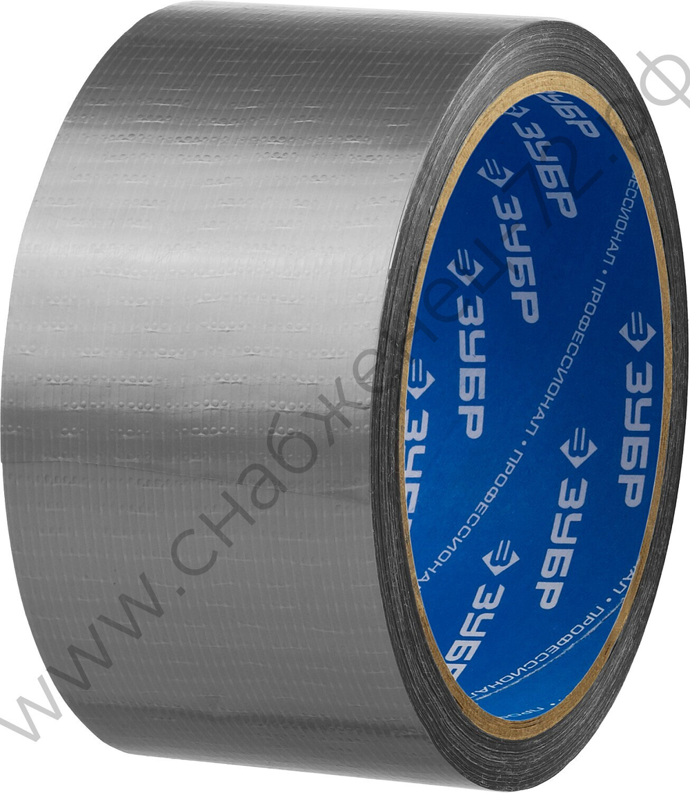 ЗУБР 48 мм, 10 м серая, на тканевой основе универсальная, Армированная лента, ПРОФЕССИОНАЛ (12090-50-10)