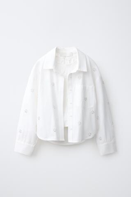 ZARA РУБАШКА В ПОЛОСКУ И ТОП СО СБОРКАМИ, БЕЛЫЙ