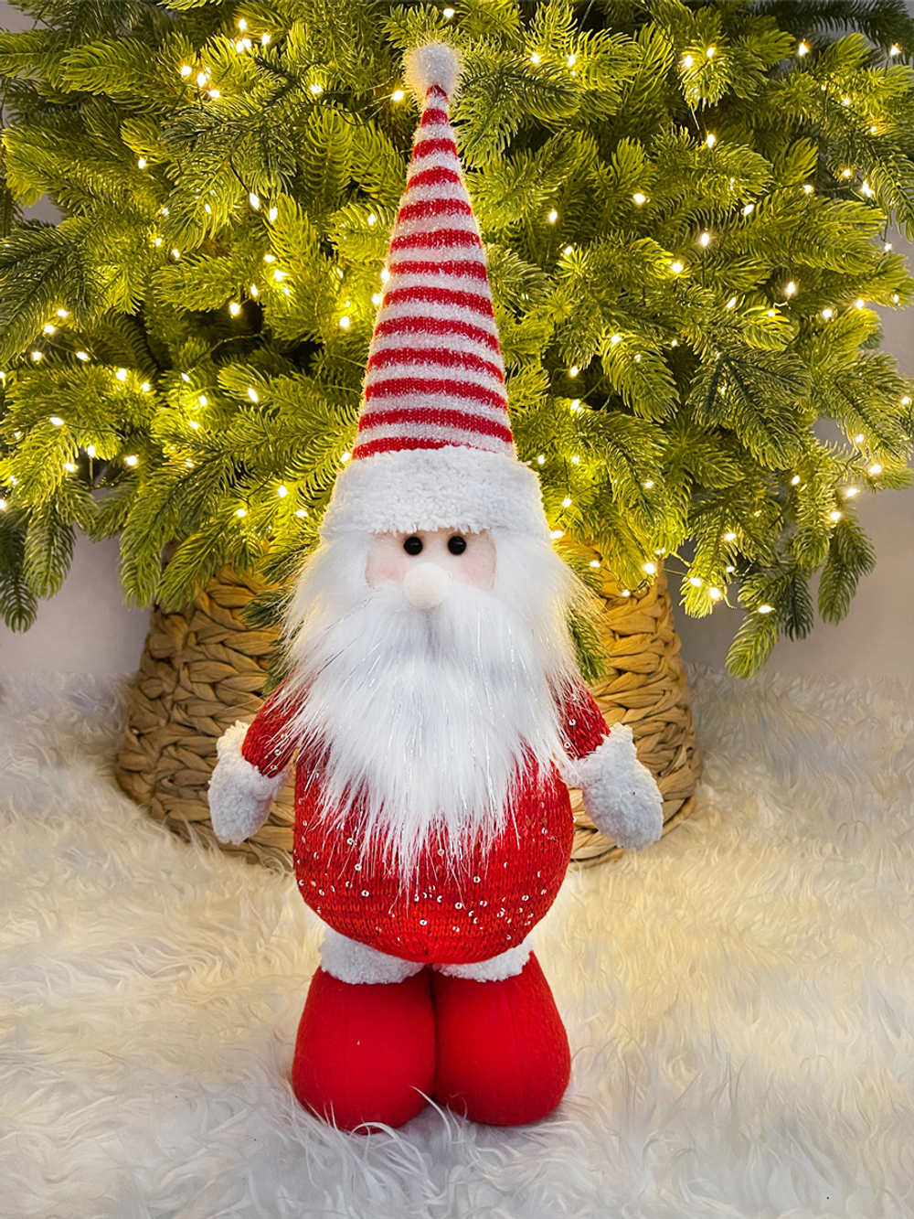 Гном в колпачке 46см ChristmasDeLuxe красно-белый